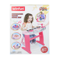 Winfun Keyboard Rock Star Set Pink Battery Operated