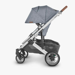 UPPAbaby Cruz V2 Stroller Gregory Blue Mélange Silver Frame Saddle Leather