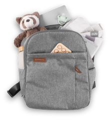 UPPAbaby Changing Back Pack Greyson Charcoal Melange Saddle Leather Diaper Bag