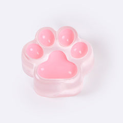 Taba Squishy Transparent Pink Paw - Soft Sensory Fidget Toy for Kids