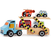ELC Wooden Emergency Car Transporter Vehicle
