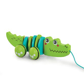 ELC Classic Wood Pull-Along Crocodile Activity Toy