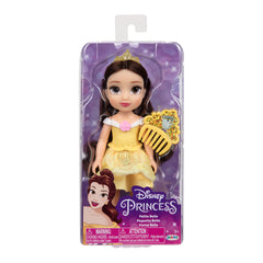 Disney Princess Belle Petite Doll Collectible with Golden Gown and Lumiere Comb 6 Inch