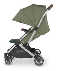 UPPAbaby Minu V2 Stroller Emelia Sage Green Mélange Silver Frame Chestnut Leather