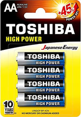 Toshiba Alkaline Battery AA 4 Pack