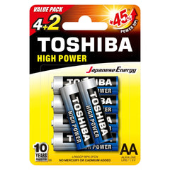 Battery Toshiba High Power Alkaline AA ( 4+2 )
