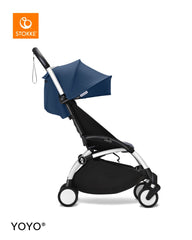 Stokke YOYO³ Stroller White Frame 6+ Bundle - Air France Blue