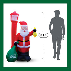 Christmas Santa With Sack Inflatable 6 Ft