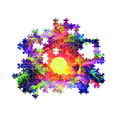 Clementoni Puzzle Psychedelic Colorboom 500-pcs