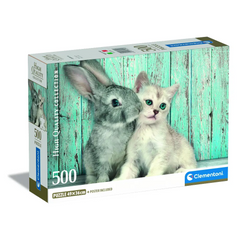 Clementoni Puzzle HQC Cat & Bunny with Poster 500-pcs