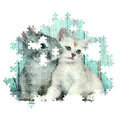 Clementoni Puzzle HQC Cat & Bunny with Poster 500-pcs