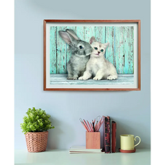 Clementoni Puzzle HQC Cat & Bunny with Poster 500-pcs