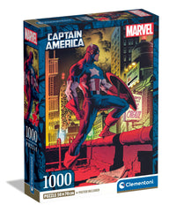 Clementoni 1000-pieces Puzzle Marvel Captain America & Poster