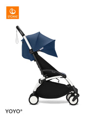 Stokke YOYO³ Stroller White Frame 6+ Bundle - Air France Blue