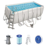 Bestway Power Steel Rectangular Above Ground Pool Set - 412x201x122cm
