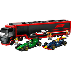 Lego F1 Truck with RB20 & AMR24 Cars
