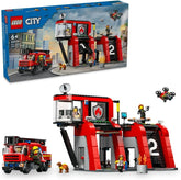 Lego Fire Station with Fire Truck