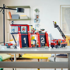 Lego Fire Station with Fire Truck