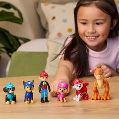 Paw Patrol: The Dino Movie Dino Adventure 6-Figure Pack Playset for Kids