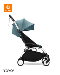 Stokke YOYO³ Stroller White Frame 6+ Bundle - Aqua