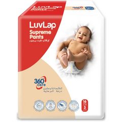 LuvLap Supreme Baby Diaper Pants Medium (7–12 kg) – Ultra Absorbent, Soft & Leak Protection, 16 Pieces