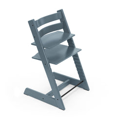 Stokke Tripp Trapp High Chair Fjord Blue with Baby Set and Tray Bundle