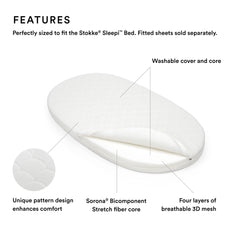 Stokke Sleepi Bed Mattress White for Baby Crib and Toddler Bed