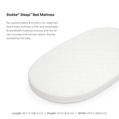 Stokke Sleepi Bed Mattress White for Baby Crib and Toddler Bed