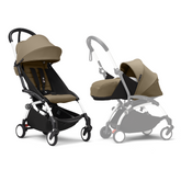 Stokke YOYO³ Stroller White Frame Newborn & 6+ Bundle - Toffee