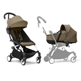 Stokke YOYO³ Stroller White Frame Newborn & 6+ Bundle - Toffee