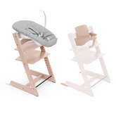 Stokke Tripp Trapp Chair + Baby & Newborn Set Bundle Serene Pink