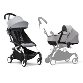 Stokke YOYO³ Stroller White Frame Newborn & 6+ Bundle - Stone