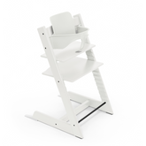Stokke Tripp Trapp Chair White with White Baby Set Bundle Adjustable Wooden High Chair