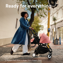 Stokke YOYO³ Stroller White Frame Newborn & 6+ Bundle - Black