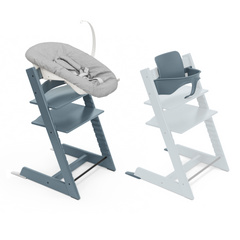 Stokke Tripp Trapp Chair + Baby & Newborn Set Bundle Fjord Blue