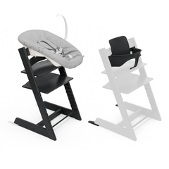 Stokke Tripp Trapp Chair + Baby & Newborn Set Bundle Black