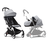 Stokke YOYO³ Stroller White Frame Newborn & 6+ Bundle - Stone