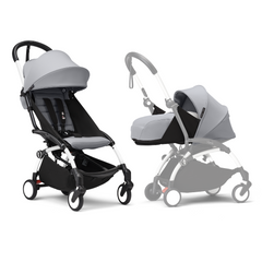 Stokke YOYO³ Stroller White Frame Newborn & 6+ Bundle - Stone