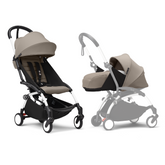 Stokke YOYO³ Stroller White Frame Newborn & 6+ Bundle - Taupe