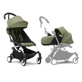 Stokke YOYO³ Stroller White Frame Newborn & 6+ Bundle - Olive