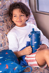 Citron Dino Insulated Stainless Steel Tumbler with Handle - 600 ml
