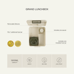 Citron Spaceship Grand Compartment Lunch Box with Food Jar