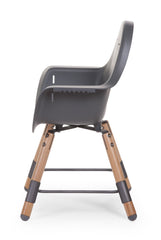 Childhome Evolu 2 Chair 2 in 1 + Bumper Natural Anthracite