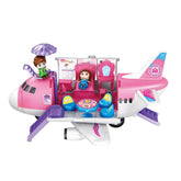 Power Joy Playhome Airplane Playset with 2 Mini Dolls for Kids