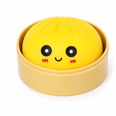 Mystery Squishy Dumplings Medium 5.5cm Assorted Colors Soft Squishy Steamed Bun Toy with Mini Basket - Sold per piece (Random selection)
