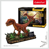 CubicFun National Geographic 3D Puzzle Velociraptor Dinosaur 63 Pcs