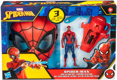 Marvel Spiderman Web Action Set 3-in-1 Spiderman Mask, Web Slinger & 6-Inch Figure