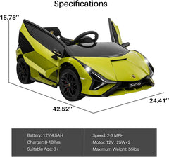 Factual Lamborghini Sian 2 Seater Kids Ride-On Battery Operated