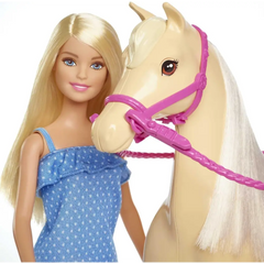 Barbie Doll & Horse Playset, Blonde Hair With Riding Accessories