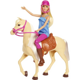 Barbie Doll & Horse Playset, Blonde Hair With Riding Accessories